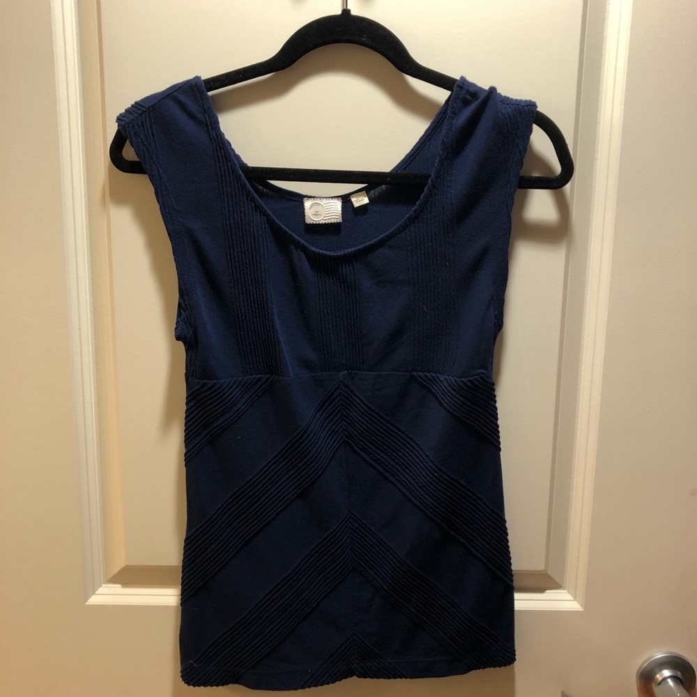 Anthropologie 9-H15 STCL Navy Top